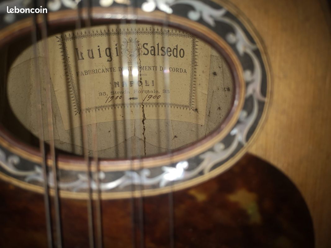 Mandoline ancienne Luigi Salsedo (Naples, vers 1900) + étui (image 4)