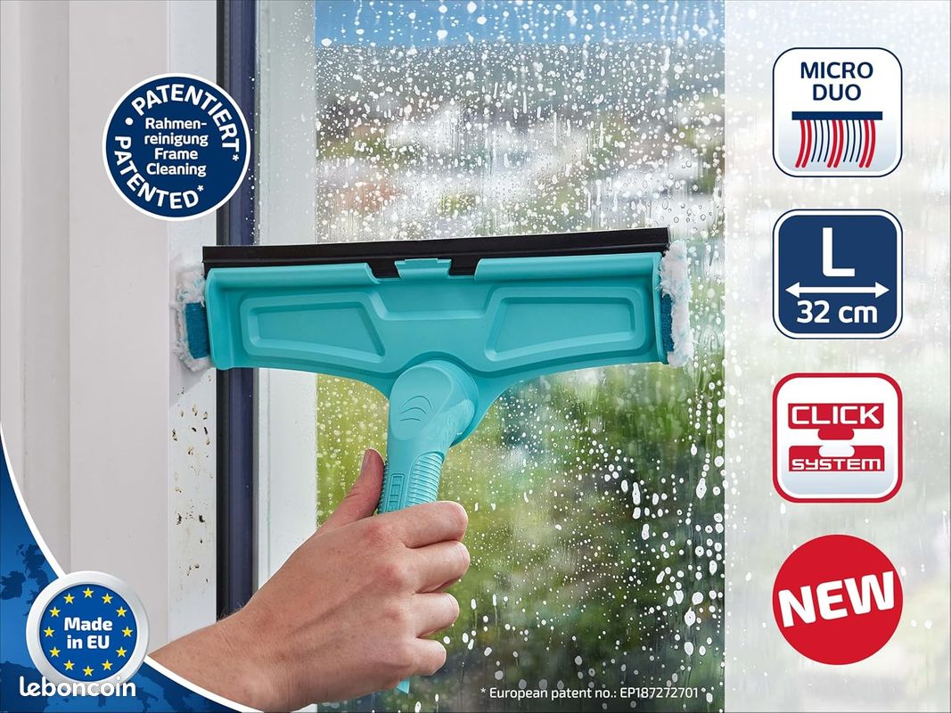 NEUF : Manche balais extensible 145 à 200 cm + nettoyeur articulé microfibre raclette vitre, sol (image 6)