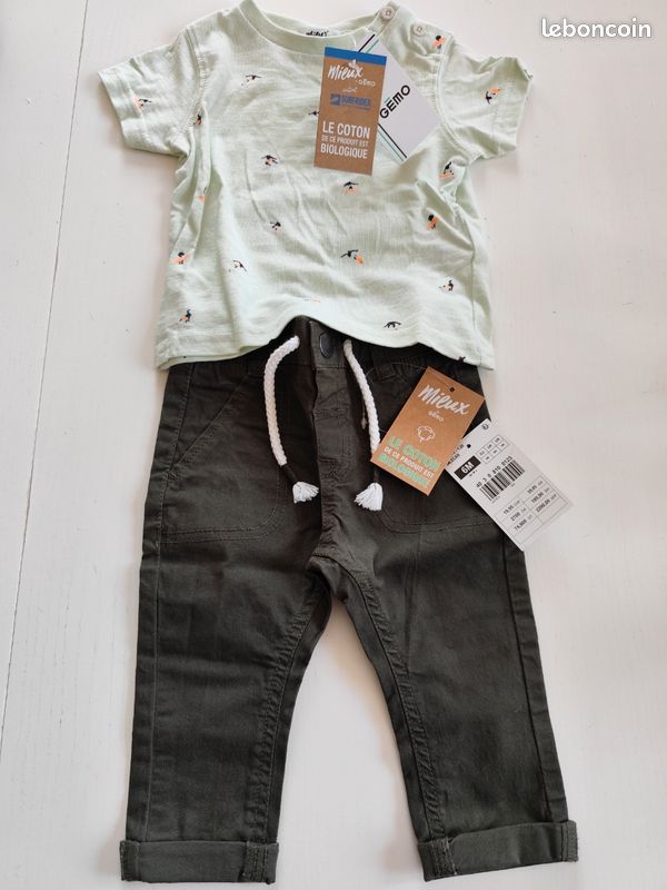 Ensemble Gemo bébé garçon Neuf coton bio (image 1)