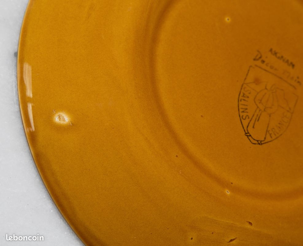 Assiette à dessert en faïence vintage - Aignan de SALINS (image 3)