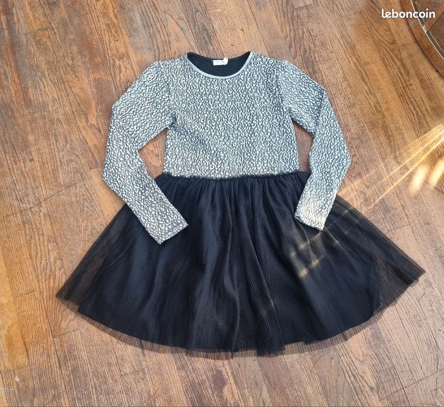 Robe de fêtes orchestra effet en motif léopard fille taille