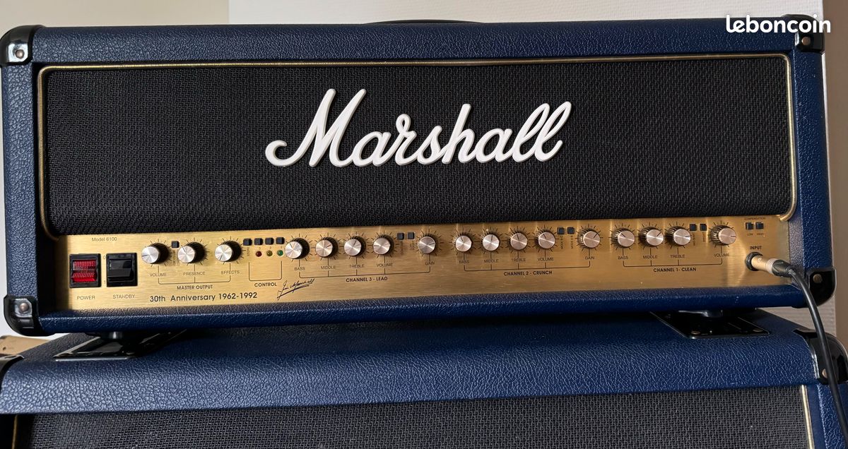 Marshall 6100 bleu 30th Anniversary + Baffle 6960A - Instruments  