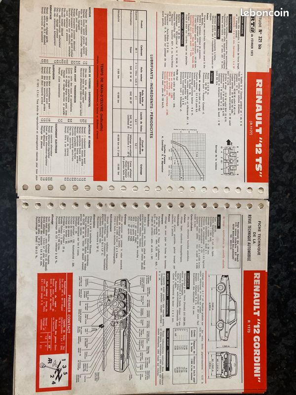 Fiches Techniques Renault 4/5/6/12/15/16/17/Estafette (image 2)