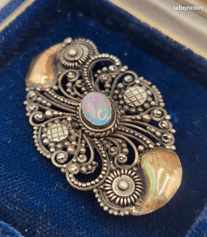 Broche En Argent (99-2) - Bijou Vintage Occasion, Style Bracelet, Très Belle Pièce