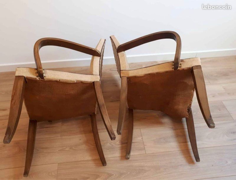 Lot 2 chaises fauteuils bridge vintage années 50 (image 6)