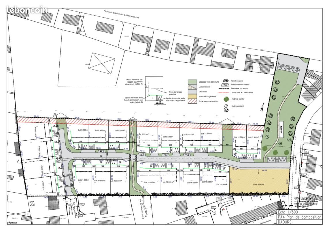 Terrain 500 m² Daours · 73 900 €
