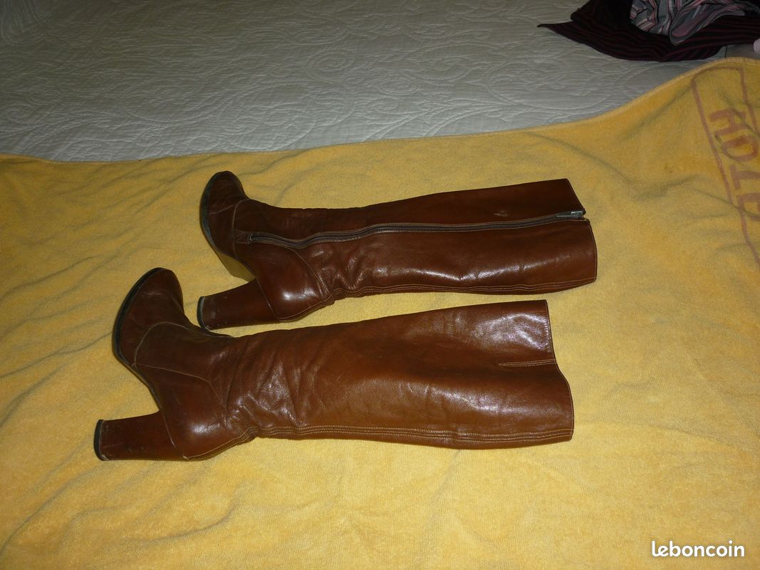 Bottes En Cuir Marron A&M – Taille 37 – Doublure Cuir – Occasion Très Bon état