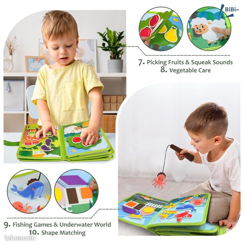 Busy Board Montessori En Feutre - Mallette D'Activités Éducatives Pour Enfants 1-6 Ans