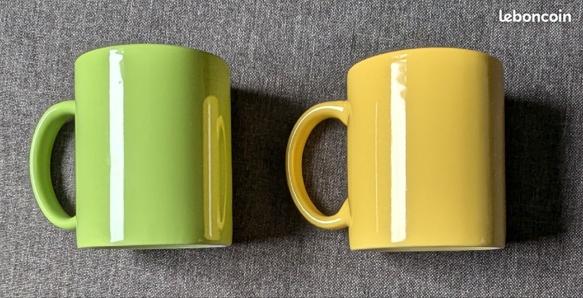 Lot de 2 mugs ( jaune et vert) / Hauteur 9,5 cm - Diamètre 8 cm (image 5)