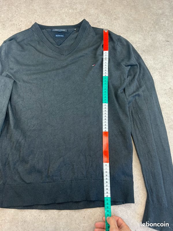 Pull Tommy Hilfiger Gris pour homme M #PTH.058 (image 6)