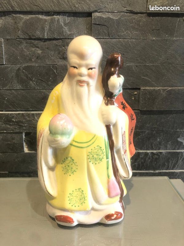 Statue divinité chinoise collection - Sage à la canne (image 1)