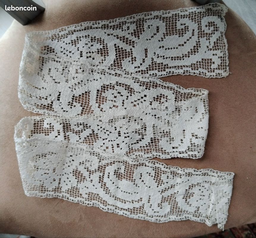 Bande de dentelle ancienne en lin (image 1)