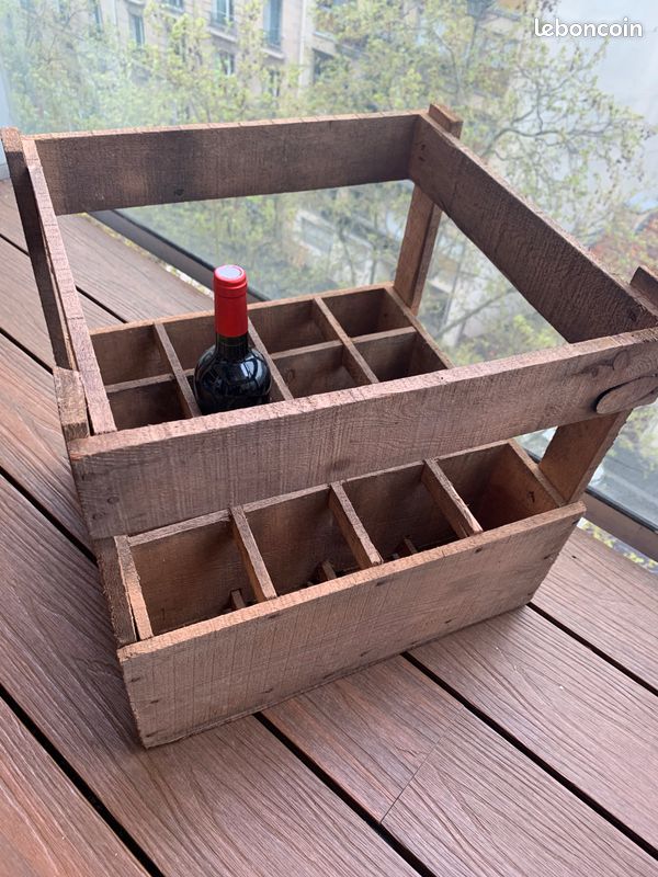 Ancienne Caisse à Vin En Bois LeDucq Prince Michel - Millésime 1987 - Dimensions 22x13x4,5 Cm