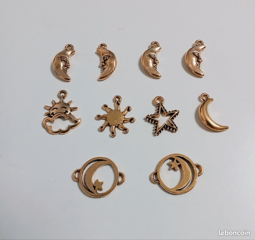 10 Breloques étoiles Dorées De 0,9 Cm Pour DIY - Lot Neuf