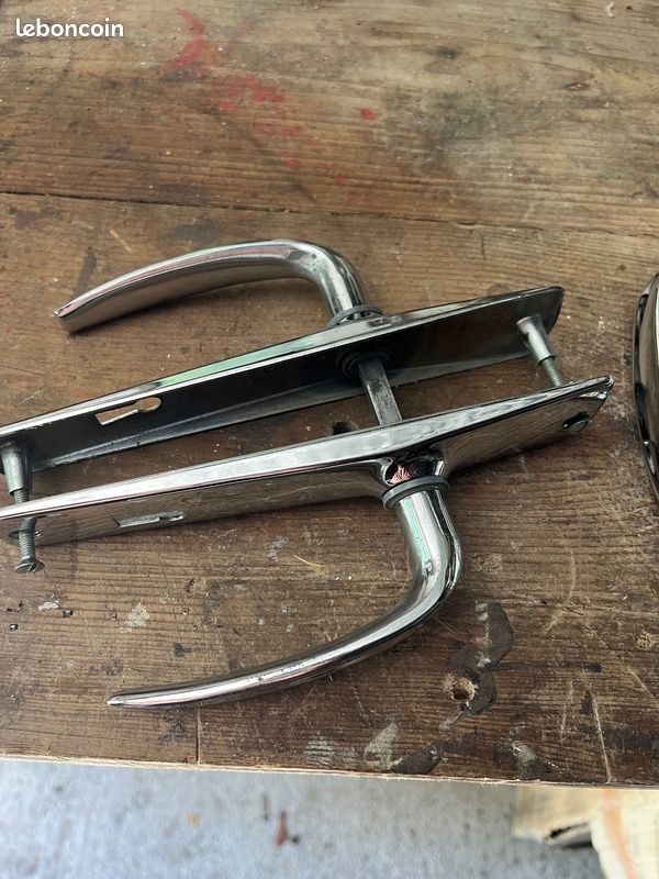 Poignées de porte métal chromé vintage (image 2)