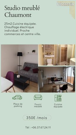Studio meublé Chaumont