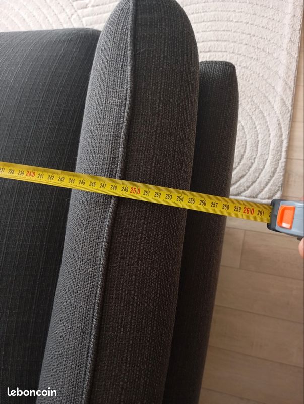 Vend canapé avec méridienne couleur gris anthracite avec têtière réglage 3 position prix 400 négociable Maison non fumeur et sans animaux (image 5)