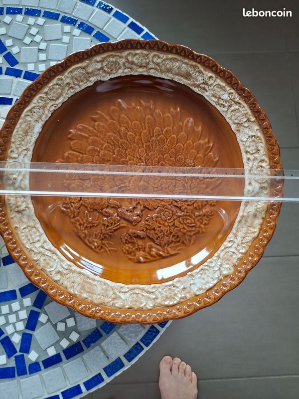 Lot de 2 plats de 35 cm décor paons (image 2)
