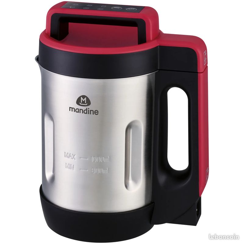 Blender chauffant - cuisant et mixant MSPM1L-21 - Inox/Rouge MANDINE trés peu servi état neuf (image 1)