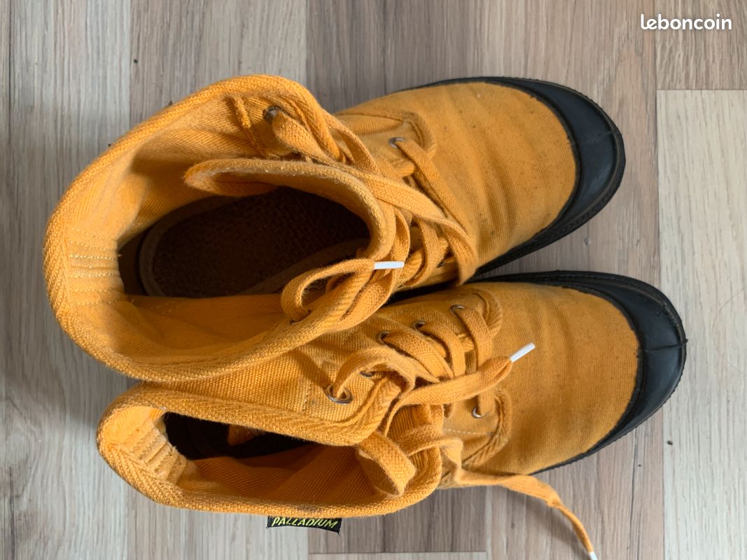 Boots Palladium en toile - Jaune moutarde - Chaussures (image 3)