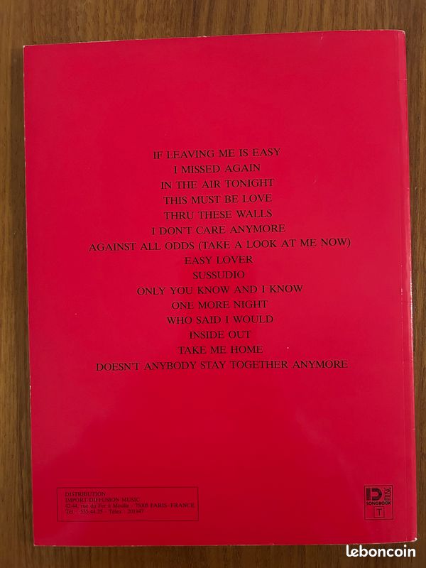 Partitions PHIL COLLINS de 1985 (image 3)