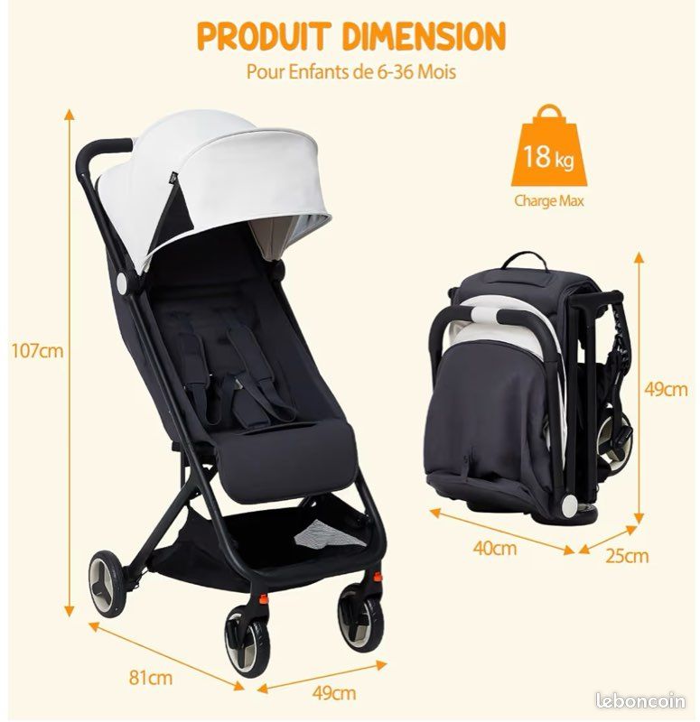 Poussette canne compacte pliable (image 7)