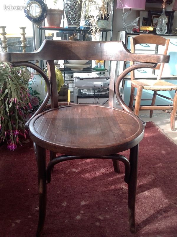 Fauteuil bureau ancien bois courbé (image 5)