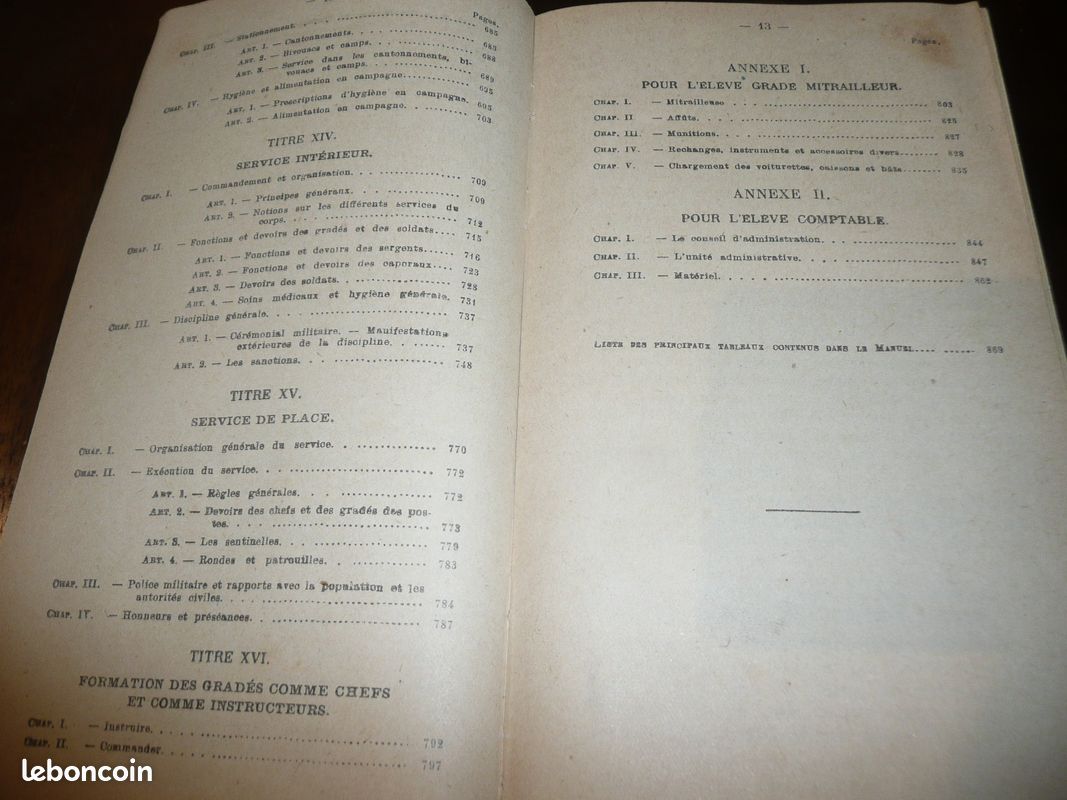 Militaire militaria ministère de la Guerre manuel du gradé d'infanterie 1929 (image 6)
