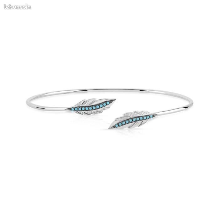 Bracelet MATY Jonc Argent 925 Pierres Imitation Ajustable