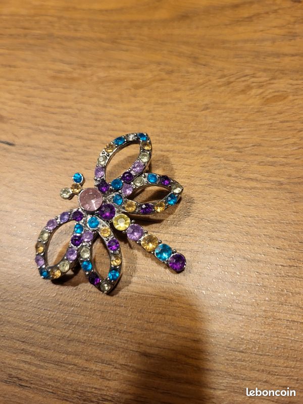 DOWAY Broche Libellule Colorée En Alliage émaillé Et Strass