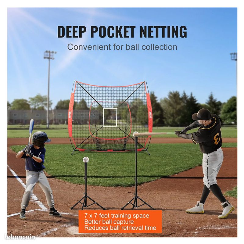 TGU Filet d'entraînement de baseball – Filet de lancer, cadeau de baseball pour enfants et adolescents, noir