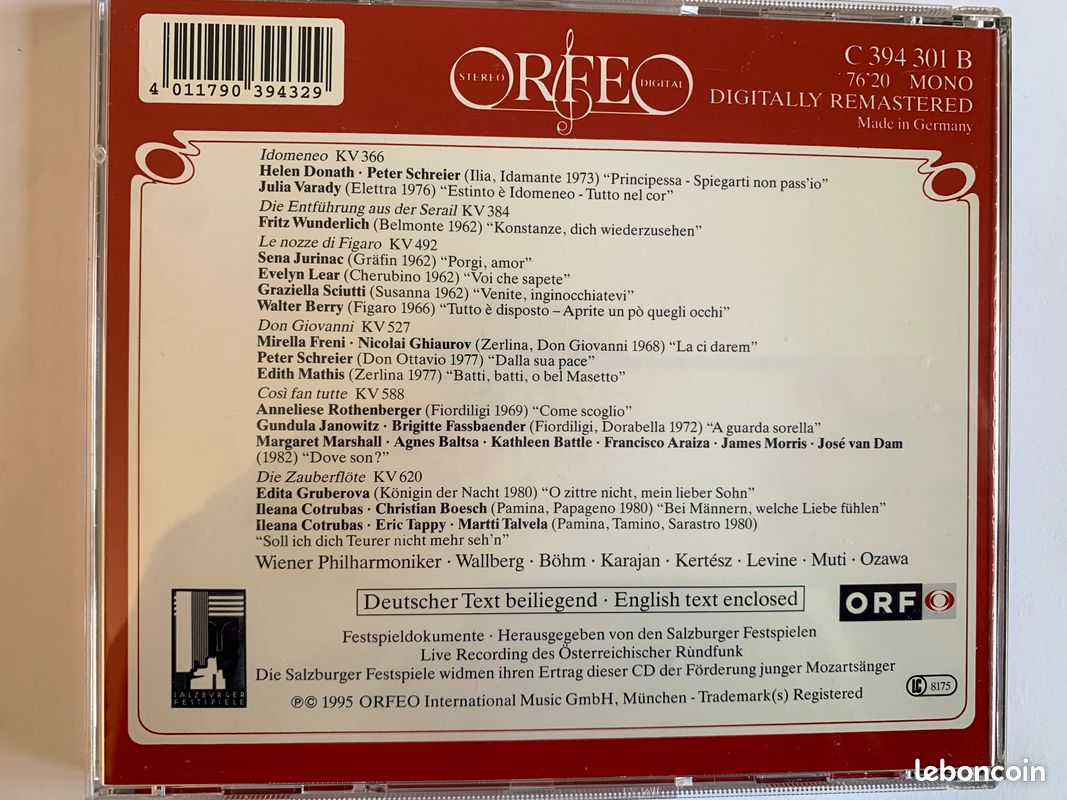 Coffret CD - Les grands chanteurs Mozartiens 1922 – 1983 (image 9)