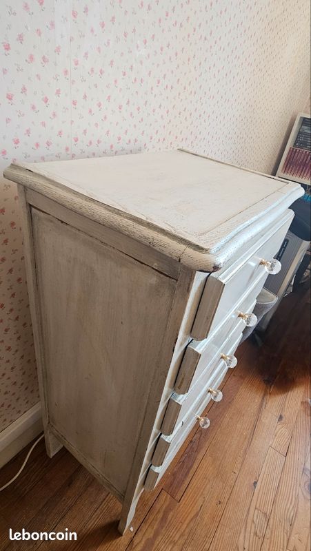 Commode en bois chiffonier 5 tiroirs ancienne (image 5)