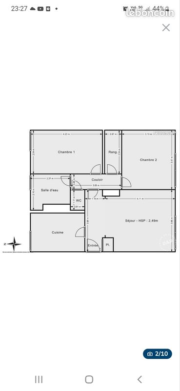 Appartement 3 pièces 58 m² · à Villeneuve-la-Garenne · 58 m² · 156 000 €
