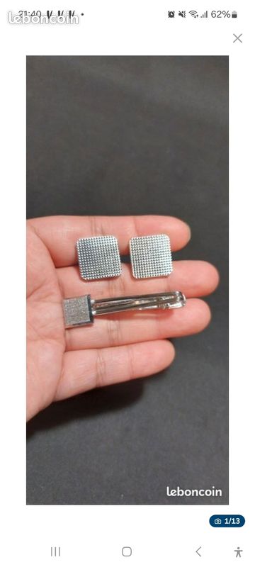 Lot De Boutons De Manchette Et épingles à Cravate En Argent 875 - Étoiles Vintage Style Rétro Letton