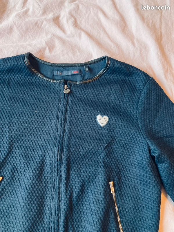 Gilet IKKS Bleu Marine Pour Fille 10 Ans - Style Marin En Maille - Occasion Très Bon État