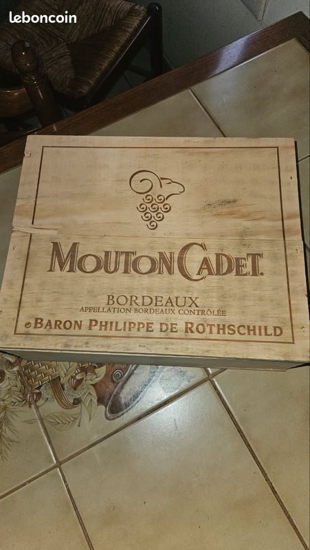 Coffret caisse bois 3 bouteilles Mouton Cadet 2006 – Baron Philippe de Rothschild (image 2)