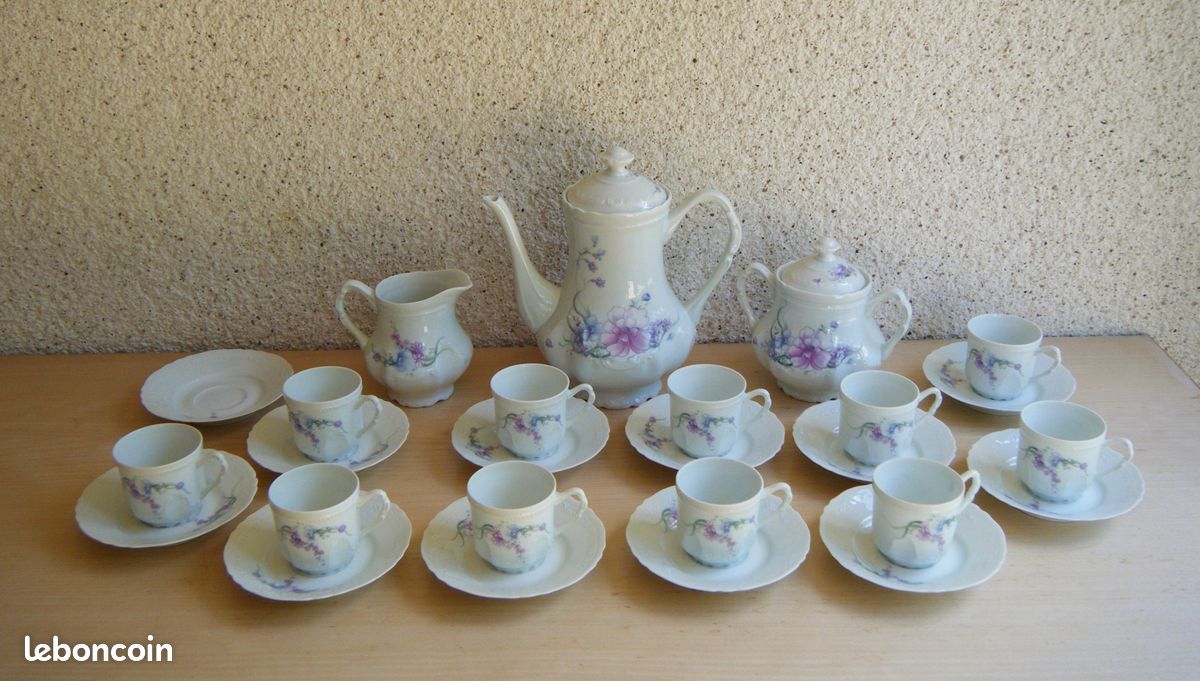 ♥ Ancienne Manufacture Royale Limoges ♥ Très Beau Service à Café Porcelaine ♥ (image 1)
