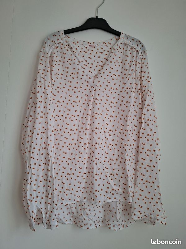Blouse Camaieu Taille S En Viscose Multicouleur - Manches 3/4 - Occasion Très Bon état