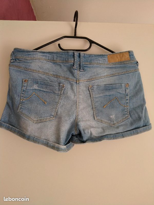 Short jean bleu femme (image 2)