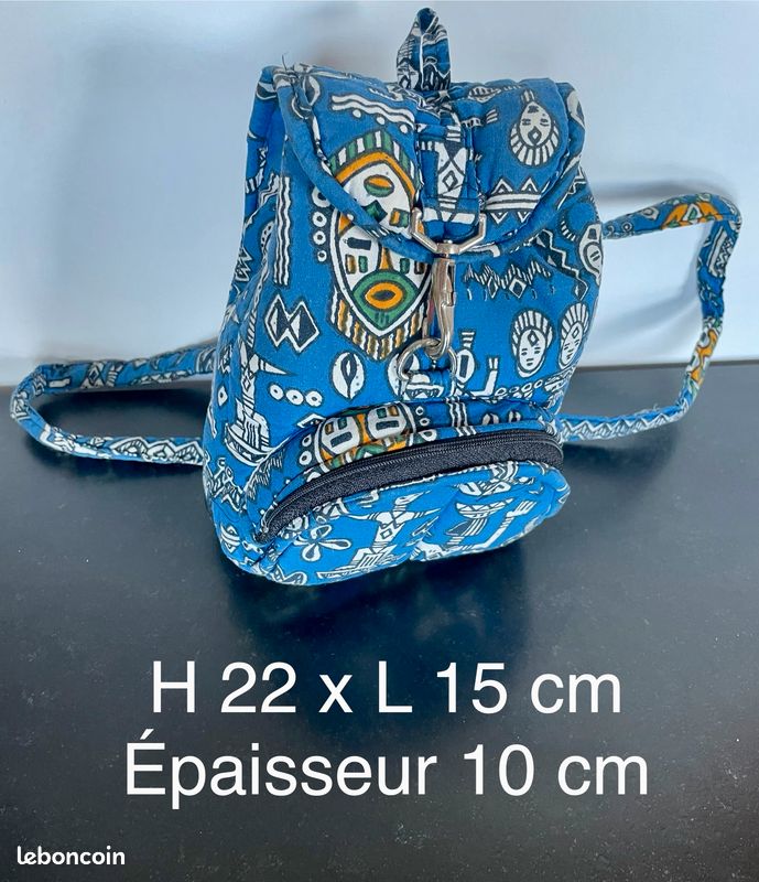 Enfant Sac Ã Dos Tissu Africain Petit Sac à Dos Bleu En Tissu