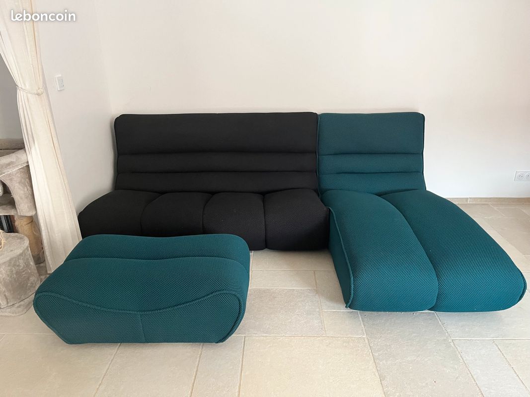 Canapé d’angle avec pouf XXL maison (image 2)