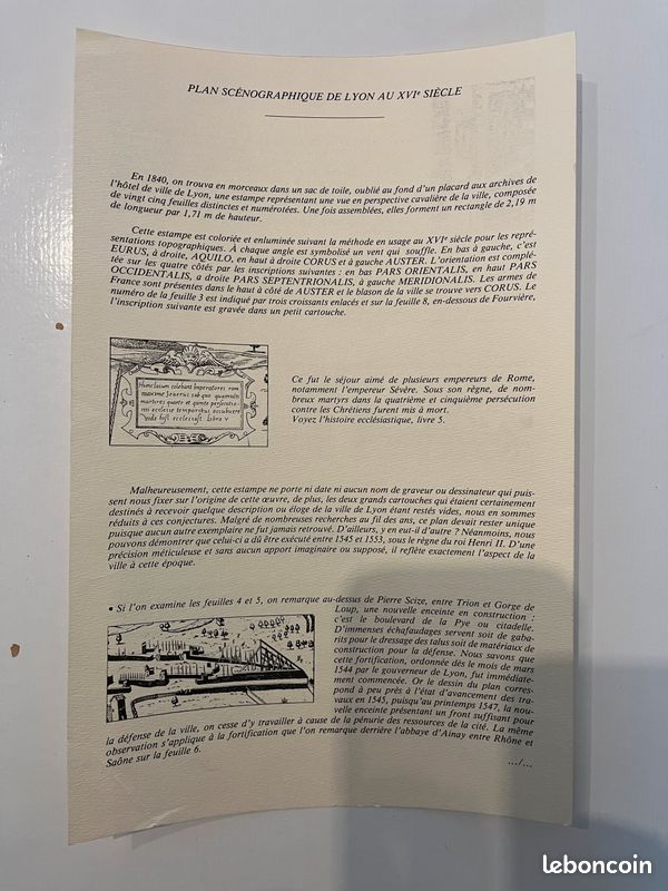 25 planches eau forte - Plan scénographique de LYON XVIème siècle - 2,40 x 1,70m (image 6)