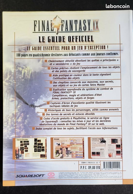 FINAL FANTASY IX Le Guide Officiel - Mots de passe PlayOnline