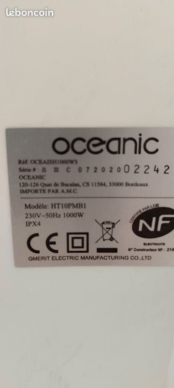 Chauffage marque océanic et thermostat intégré (image 4)
