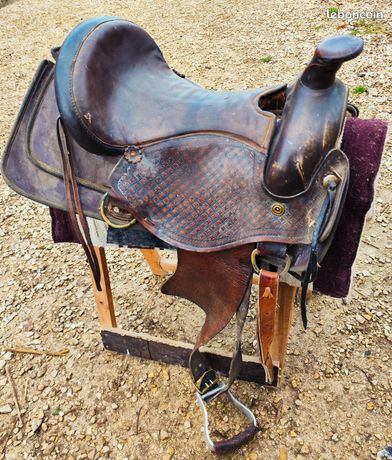 PLAYMOBIL X2 SELLES noires chevaux 2ème génération cheval western
