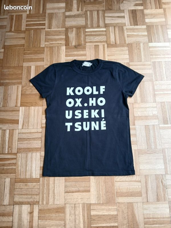 T-Shirt Femme Maison KITSUNE Taille S Noir en très bon état (image 1)