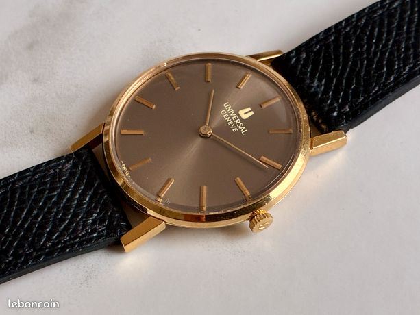Montre De Poche Universal Genève Vintage Plaqué Or - Mécanique Manuelle Années 1970