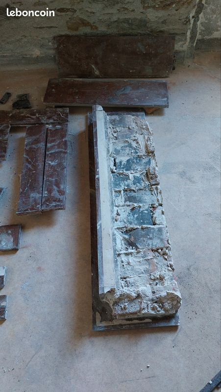 Habillage cheminée marbre rouge (image 11)