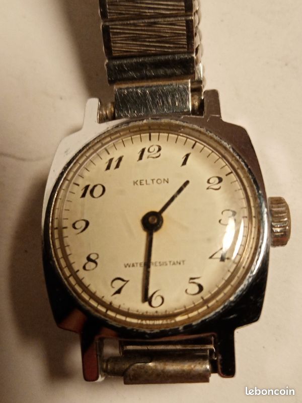 Montre Mécanique Kelton Vintage - Balancier Libre, Boîtier Argenté Des Années 80